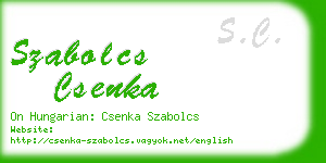 szabolcs csenka business card